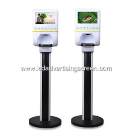 Standing Plastic Android Advertising Screen Non Contact Automatic Spray Hand Wash Advertising Kiosk