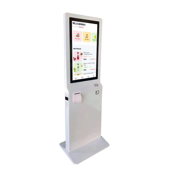 LCD Capacitive Touch Screen Self Payment Kiosk 450cd/M2 With QR Scanner