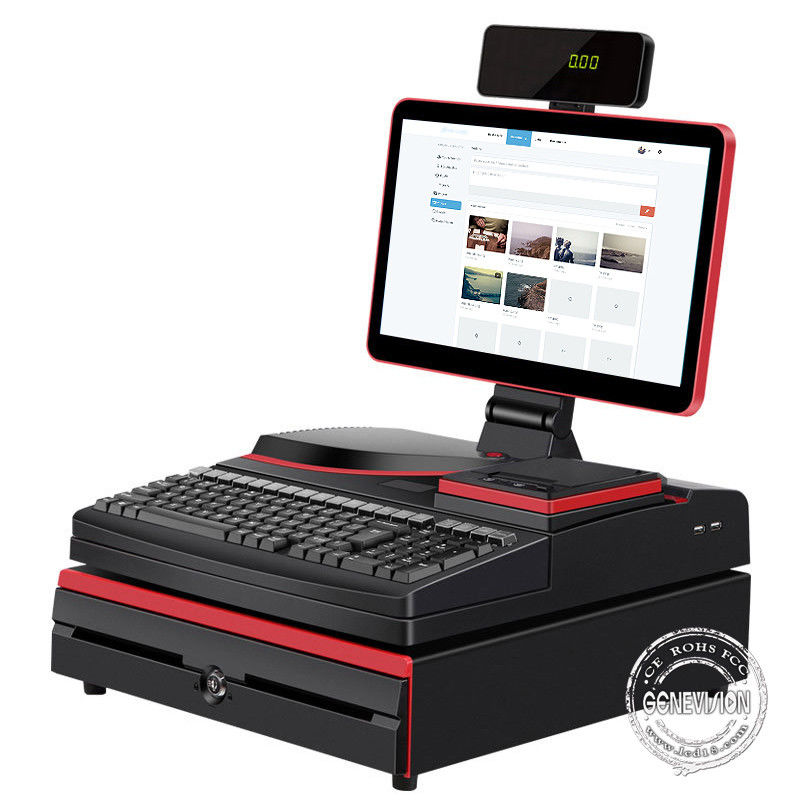 250CD/M2 Dual Screen 1920x1080 TFT Supermarket Cashier With Printer